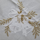 Servizio da Tavola x12 in Lino i Maestri Del Ricamo Campane - Biancheria da sogno Pedata