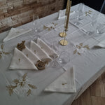 Servizio da Tavola x12 in Lino i Maestri Del Ricamo Campane - Biancheria da sogno Pedata