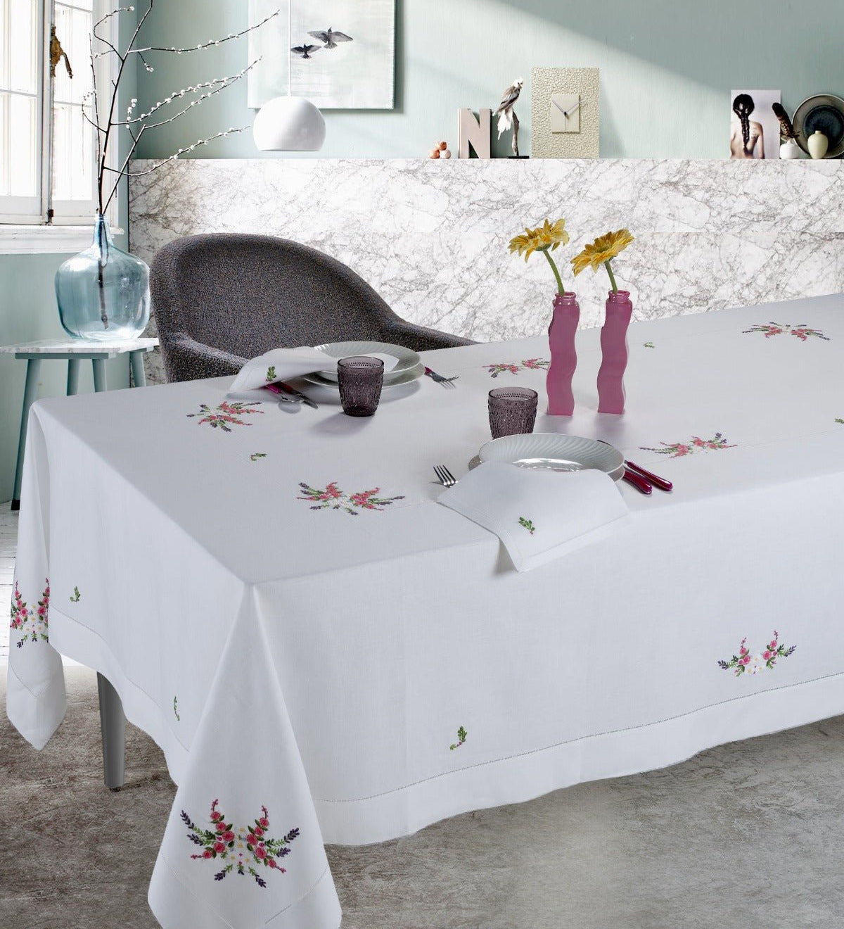 Servizio x12 in Puro Lino Bellavia TN656 - Biancheria da sogno Pedata