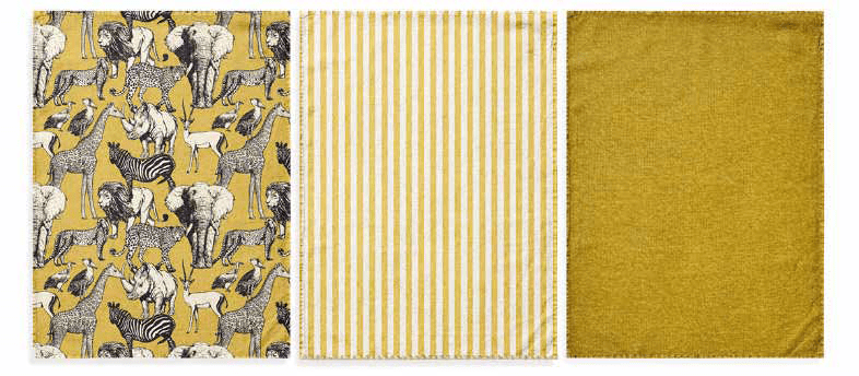 Set 3 Strofinacci in Microspugna 45x65 Maestri Cotonieri Pandora - Biancheria da sogno Pedata