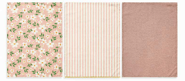 Set 3 Strofinacci in Microspugna 45x65 Maestri Cotonieri Pandora - Biancheria da sogno Pedata