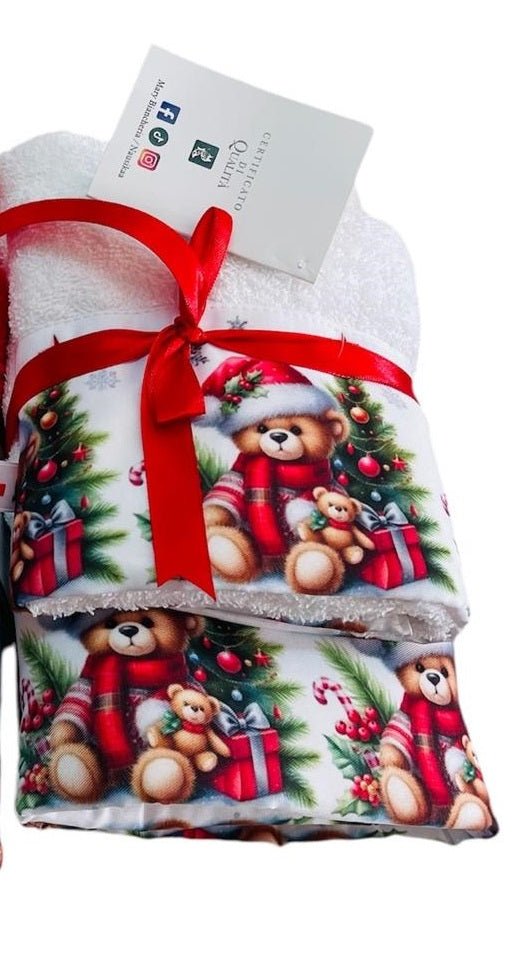 Set Asciugamani Natalizi Spugna 1+1 Fantasia - Biancheria da sogno Pedata