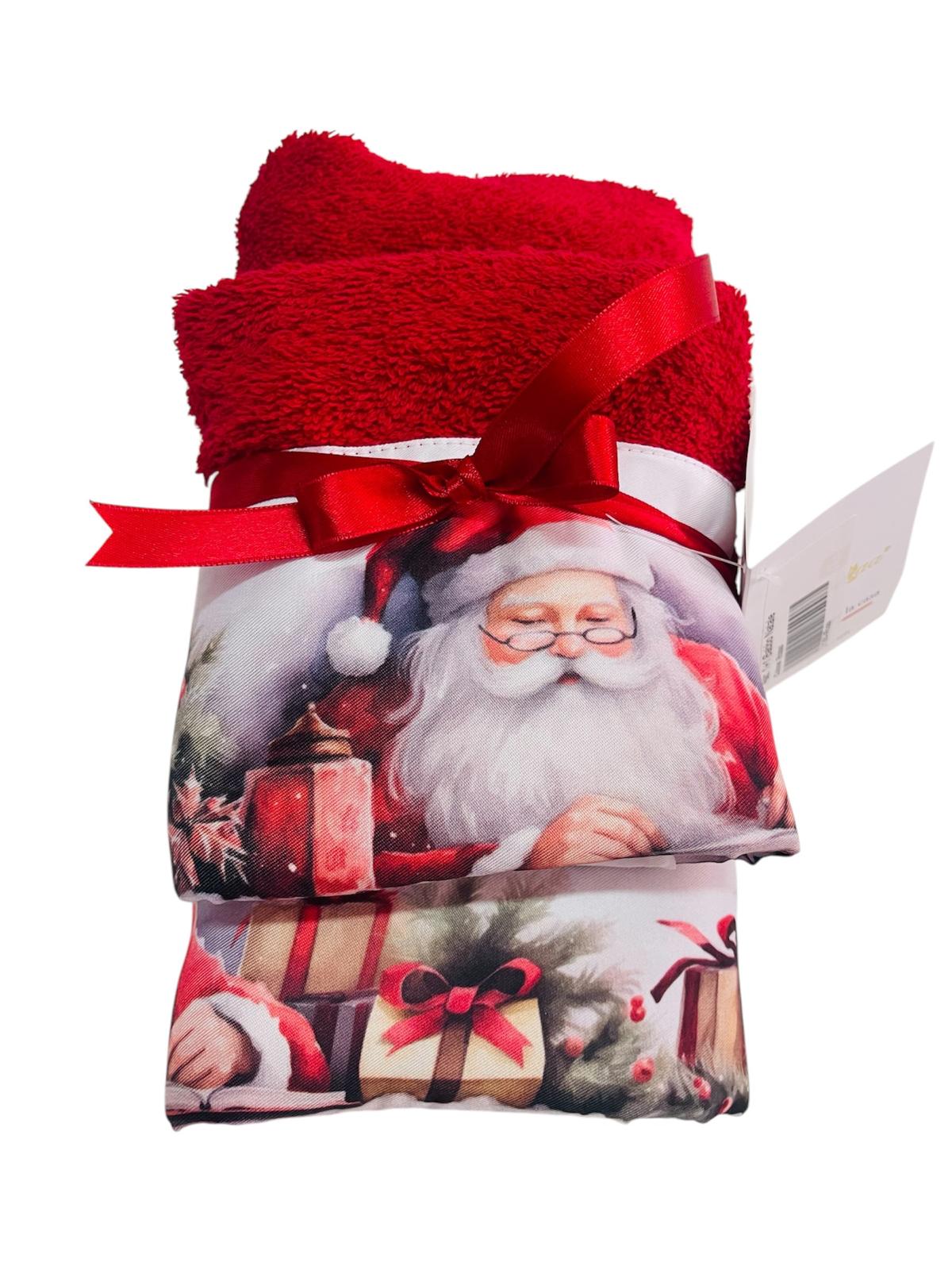 Set Asciugamani Natalizi Spugna 1+1 Fantasia - Biancheria da sogno Pedata