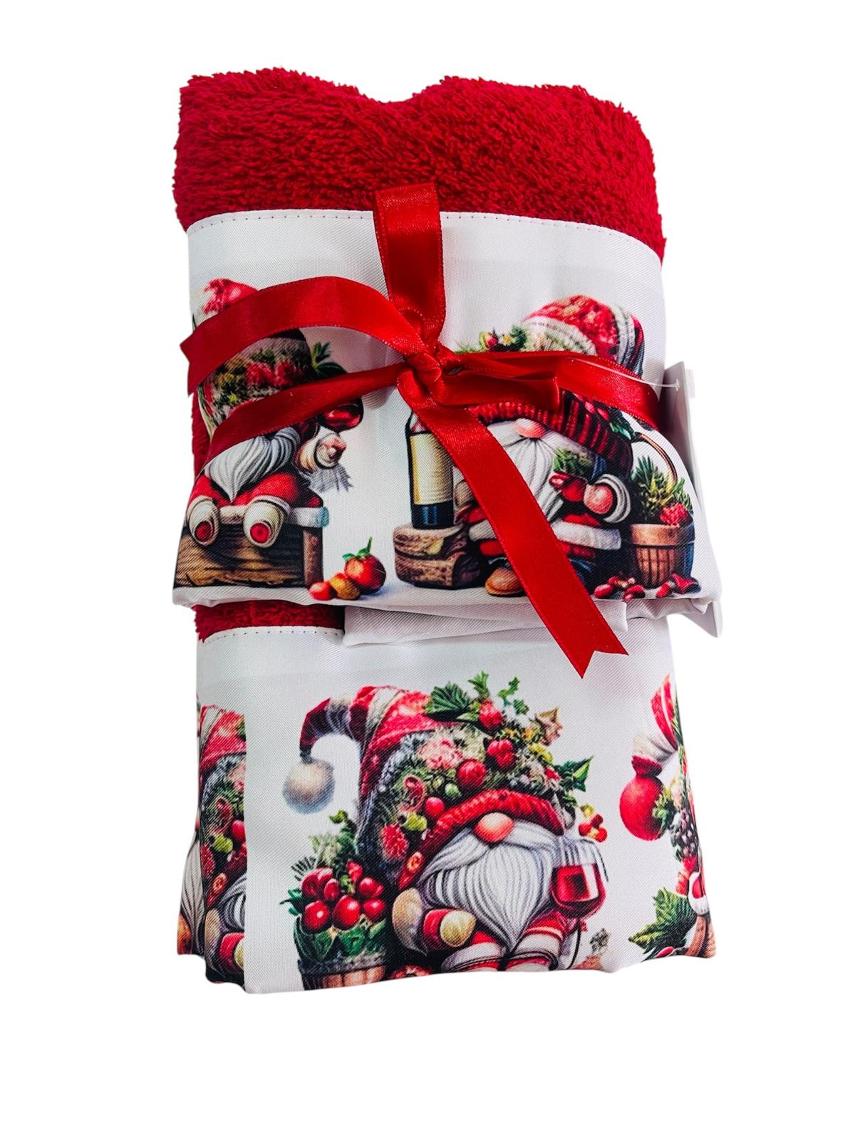 Set Asciugamani Natalizi Spugna 1+1 Fantasia - Biancheria da sogno Pedata