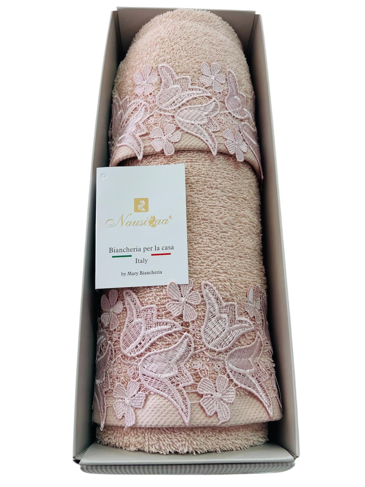 Set Asciugamani Spugna 1+1 Rebecca - Biancheria da sogno Pedata