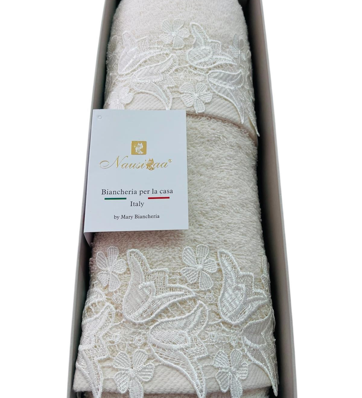 Set Asciugamani Spugna 1+1 Rebecca - Biancheria da sogno Pedata