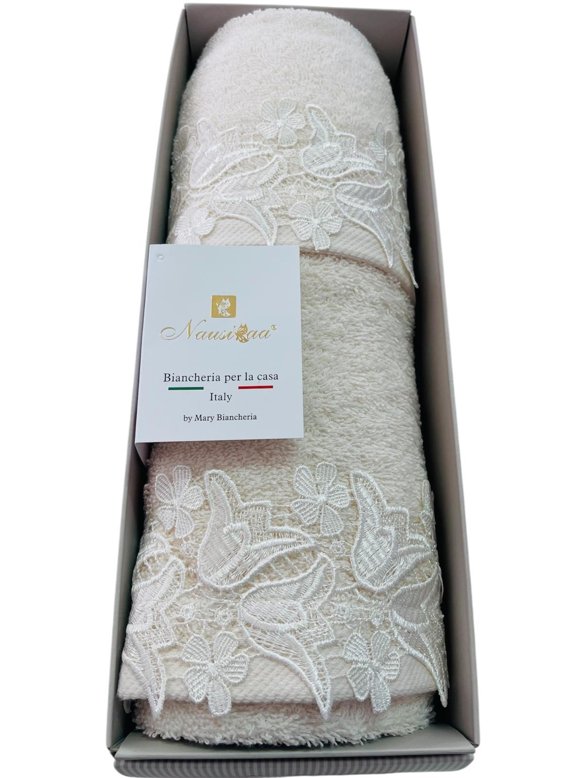 Set Asciugamani Spugna 1+1 Rebecca - Biancheria da sogno Pedata