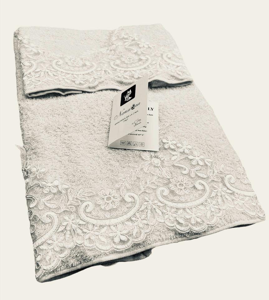 Set Asciugamani Spugna 1+1 Sharin - Biancheria da sogno Pedata