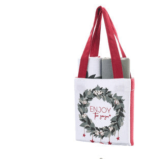 Set da 2 Strofinacci con Borsa Nuvole di Stoffa - Christmas is Coming - Biancheria da sogno Pedata