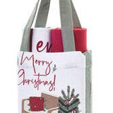 Set da 2 Strofinacci con Borsa Nuvole di Stoffa - Christmas is Coming - Biancheria da sogno Pedata