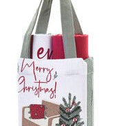 Set da 2 Strofinacci con Borsa Nuvole di Stoffa - Christmas is Coming - Biancheria da sogno Pedata