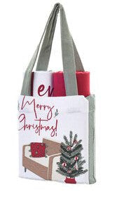 Set da 2 Strofinacci con Borsa Nuvole di Stoffa - Christmas is Coming - Biancheria da sogno Pedata