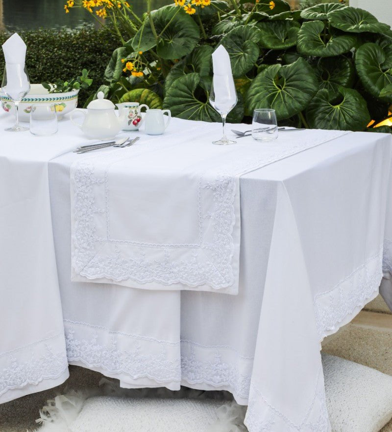 Set Tovaglia x12 con Runner Battaglia Georgia - Biancheria da sogno Pedata