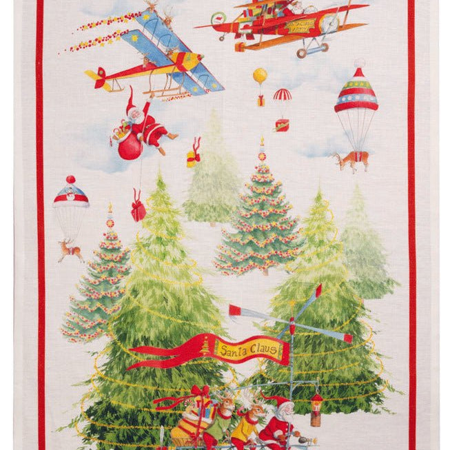 Strofinaccio In Lino Tessitura Toscana Telerie Air Christmas - Biancheria da sogno Pedata