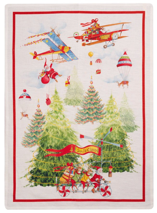 Strofinaccio In Lino Tessitura Toscana Telerie Air Christmas - Biancheria da sogno Pedata