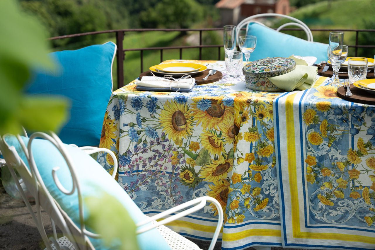 Sungarden Tovaglia Di Lino Tessitura Toscana 12 posti - Biancheria da sogno Pedata