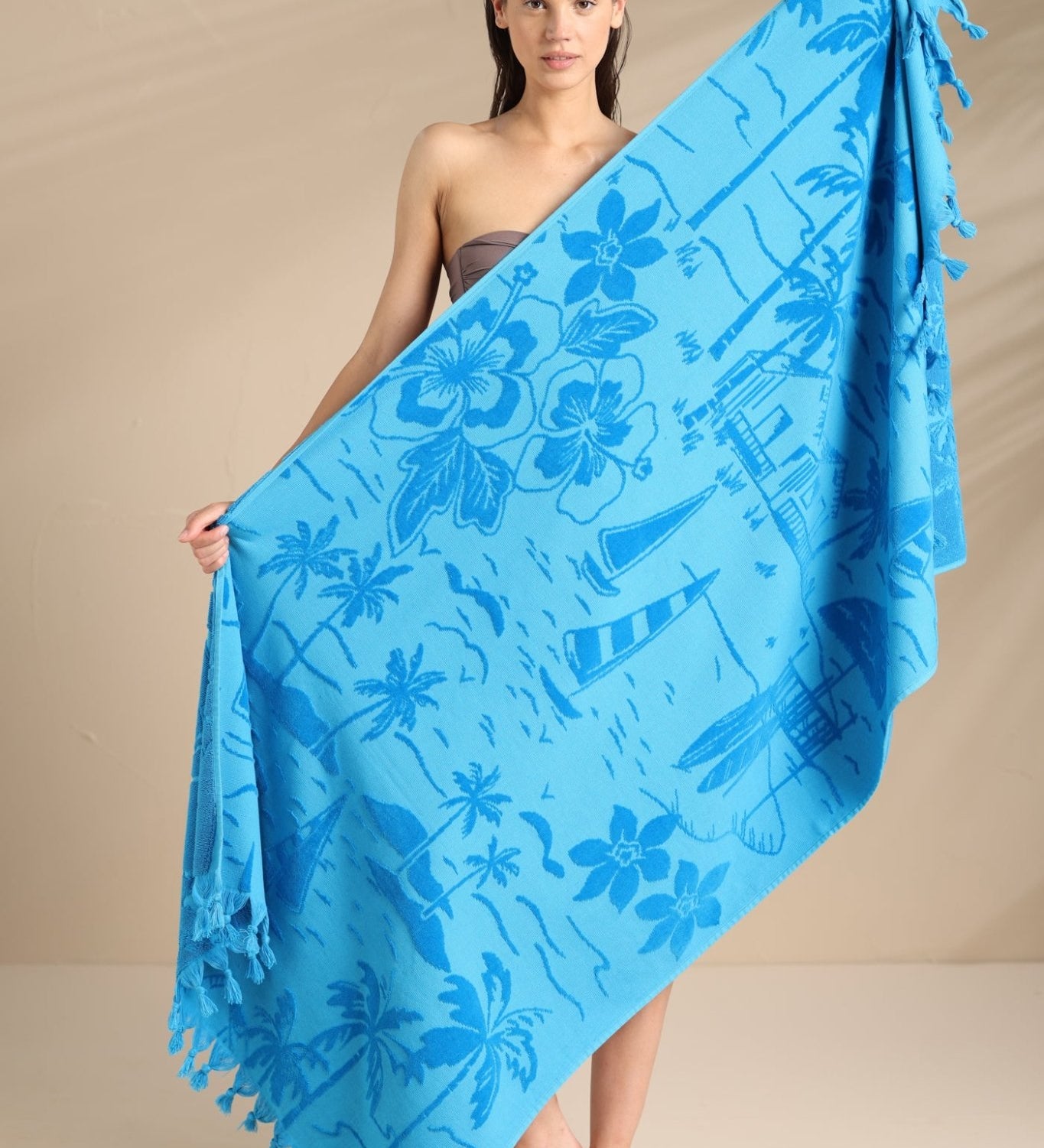 Telo Mare 90x160cm Spugna Velour Noi Di Notte AE522 - Biancheria da sogno Pedata