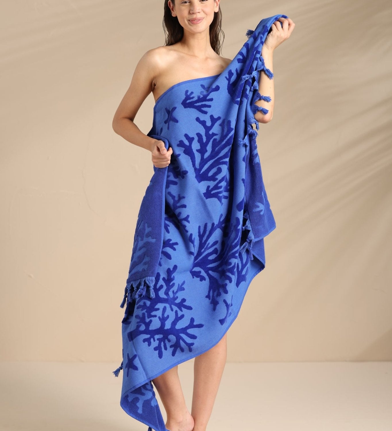 Telo Mare 90x160cm Spugna Velour Noi Di Notte AE523 - Biancheria da sogno Pedata