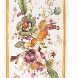 Tessitura Toscana Strofinaccio 50x70Cm in Lino Stampato Hortus - Biancheria da sogno Pedata