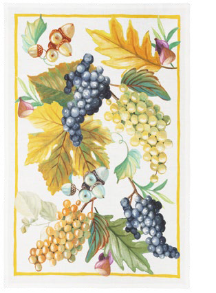 Tessitura Toscana Strofinaccio 50x70Cm in Lino Stampato Vindemia - Biancheria da sogno Pedata