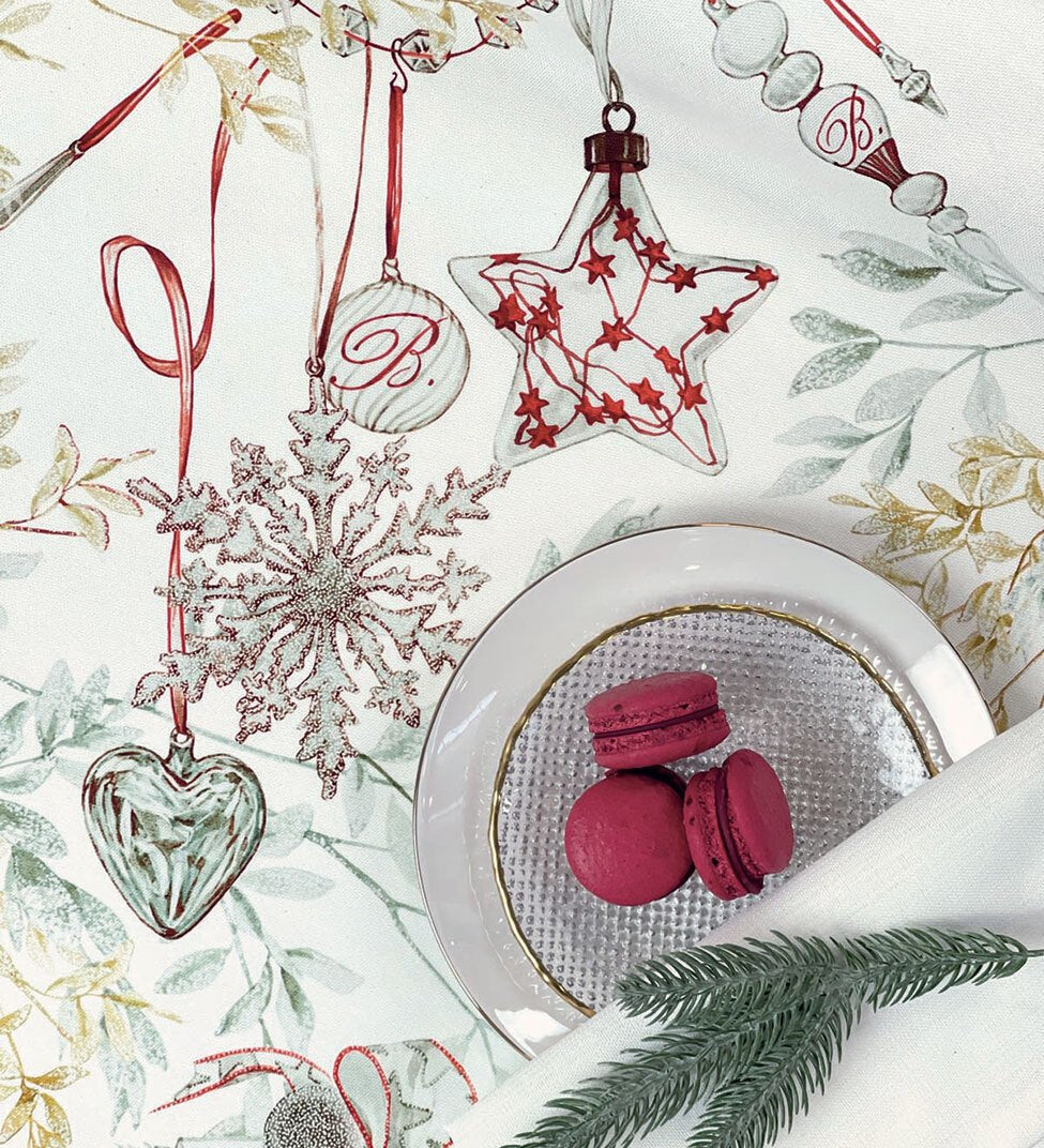 Tovaglia 170x360 Natalizia Blumarine Bianco Natale - Biancheria da sogno Pedata