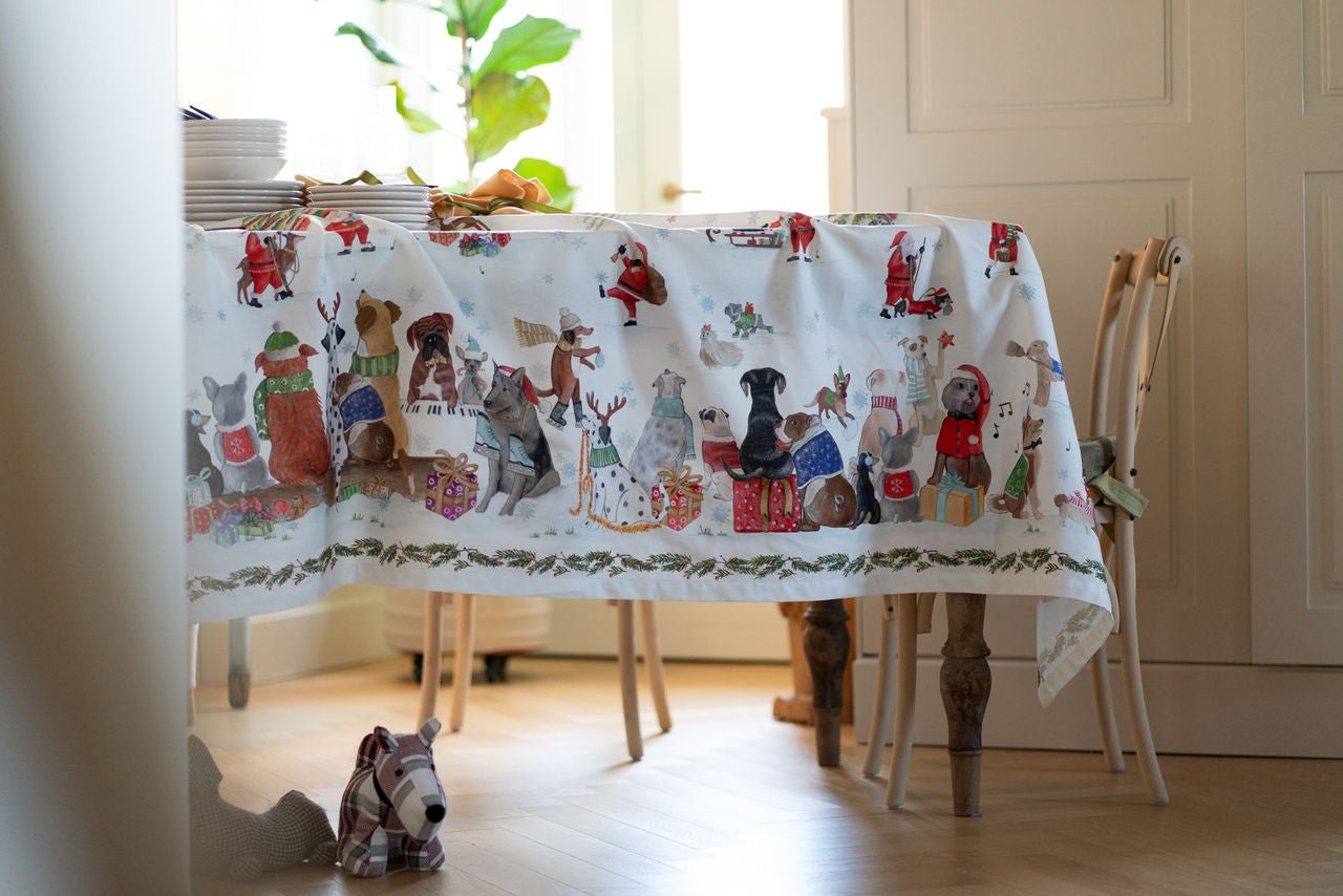 Tovaglia In Cotone x12 Tessitura Toscana Telerie Jingle Woof - Biancheria da sogno Pedata