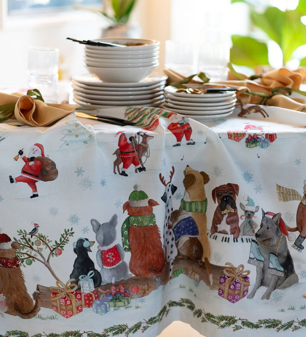 Tovaglia In Cotone x12 Tessitura Toscana Telerie Jingle Woof - Biancheria da sogno Pedata