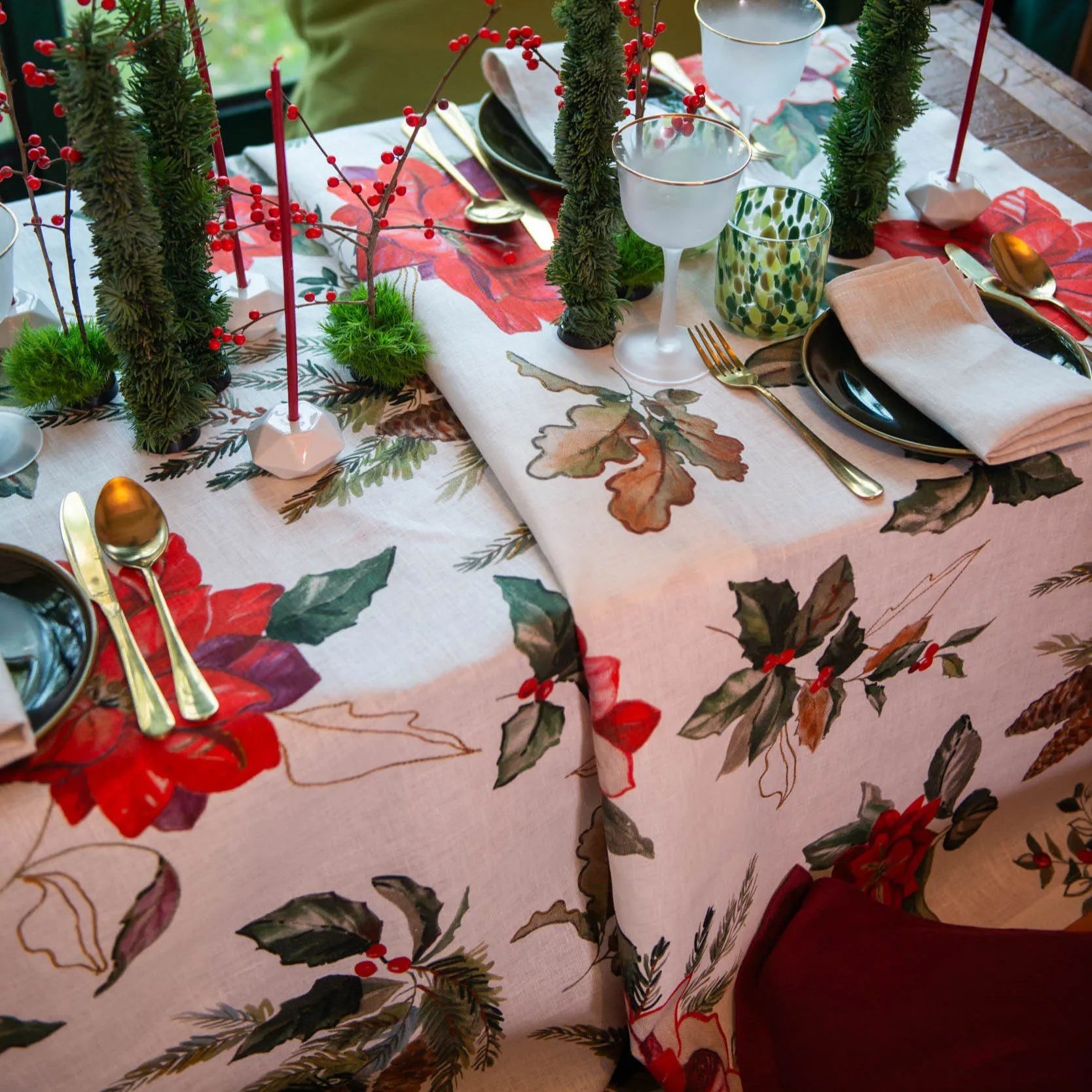 Tovaglia In Lino Tessitura Toscana Telerie Etoile - Biancheria da sogno Pedata