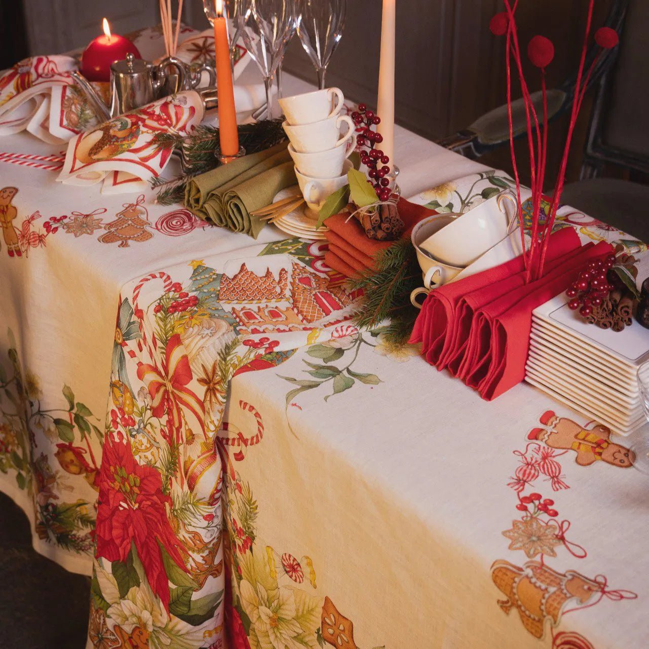 Tovaglia In Lino Tessitura Toscana Telerie Marzapepe - Biancheria da sogno Pedata