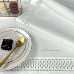 Tovaglia in Misto Cotone 180x300 Blumarine Porcellana - Biancheria da sogno Pedata