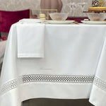 Tovaglia in Misto Cotone 180x300 Blumarine Porcellana - Biancheria da sogno Pedata