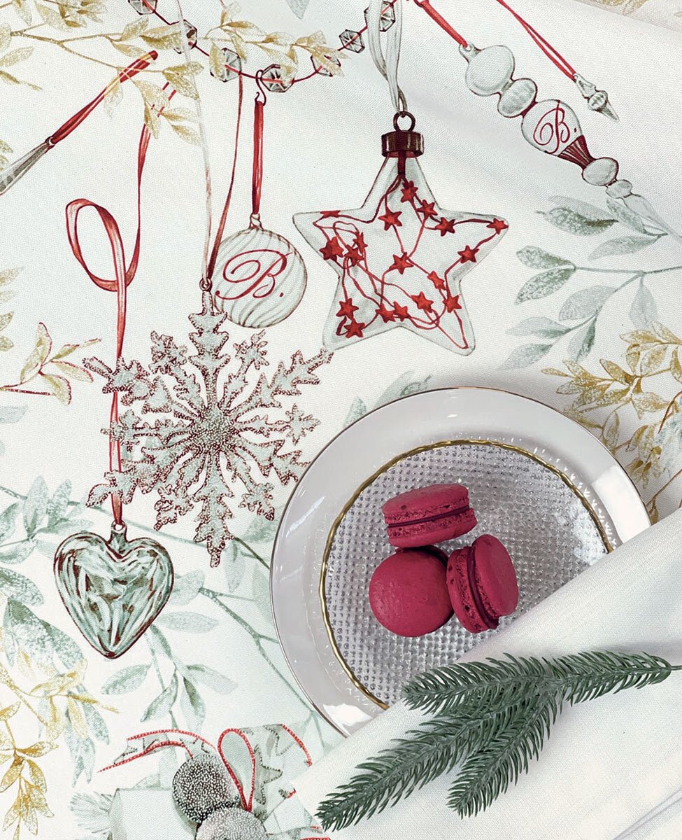 Tovaglia in Panama 170x270 Blumarine Bianco Natale - Biancheria da sogno Pedata