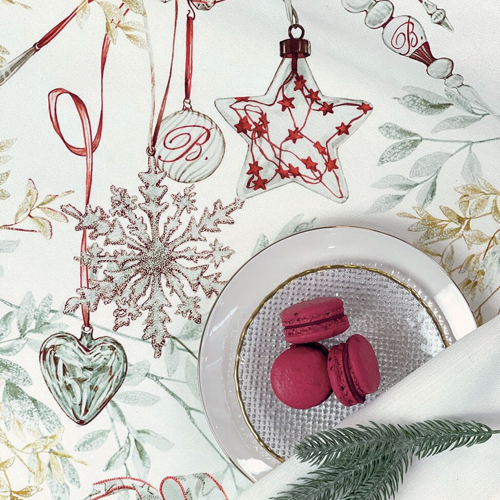 Tovaglia in Panama 170x270 Blumarine Bianco Natale - Biancheria da sogno Pedata