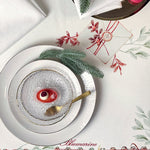 Tovaglia in Panama 170x270 Blumarine Bianco Natale - Biancheria da sogno Pedata