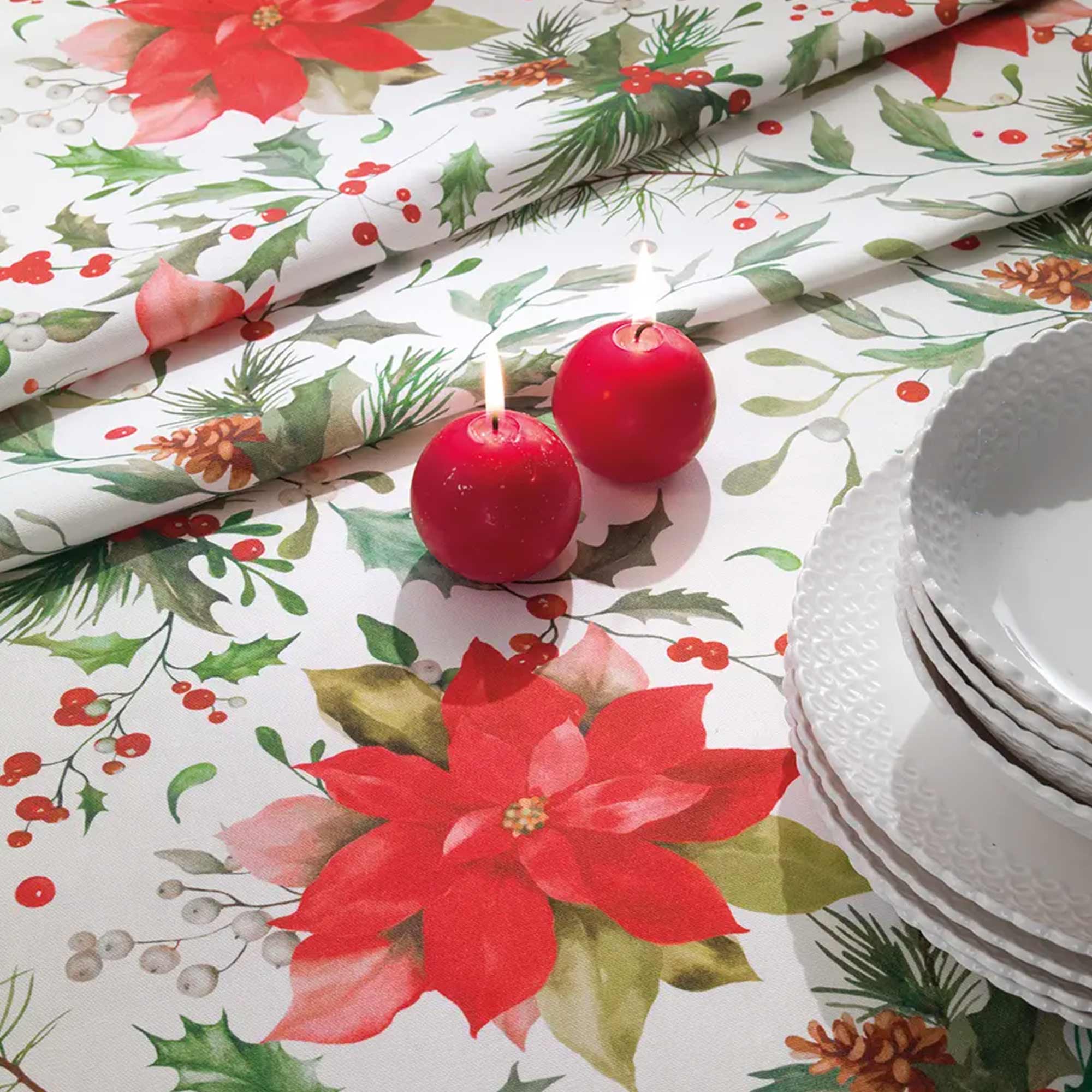 Tovaglia Rettangolare Natalizia Vallesusa Stella - Biancheria da sogno Pedata