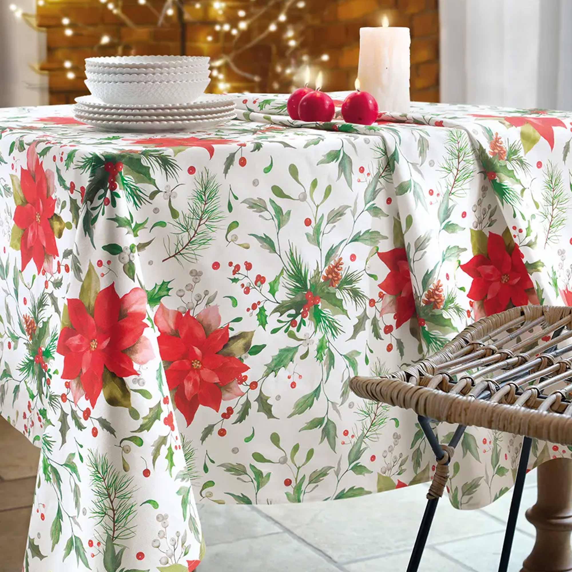 Tovaglia Rettangolare Natalizia Vallesusa Stella - Biancheria da sogno Pedata