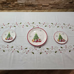 Tovaglia x12 in Lino I Maestri Del Ricamo Bacche - Biancheria da sogno Pedata