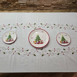 Tovaglia x12 in Lino I Maestri Del Ricamo Bacche - Biancheria da sogno Pedata