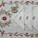 Tovaglia x12 in Lino I Maestri Del Ricamo Fiocco Di Natale - Biancheria da sogno Pedata