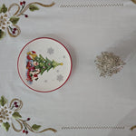 Tovaglia x12 in Lino I Maestri Del Ricamo Fiore Gold - Biancheria da sogno Pedata