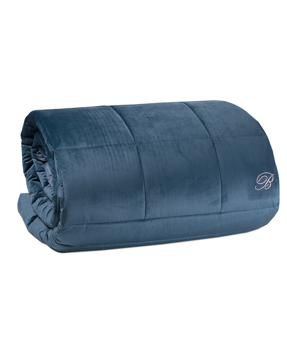 Trapunta Blu Velvet Matrimoniale Blumarine - Biancheria da sogno Pedata