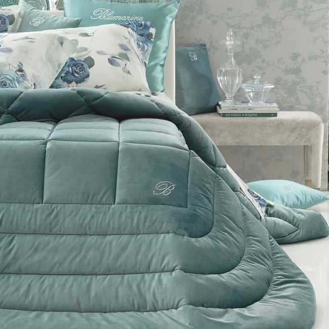 Trapunta Blu Velvet Matrimoniale Blumarine - Biancheria da sogno Pedata