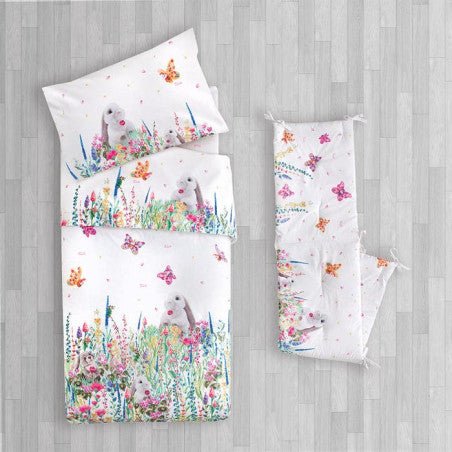 Trapunta + Paracolpi Lettino Somma Butterfly - Biancheria da sogno Pedata