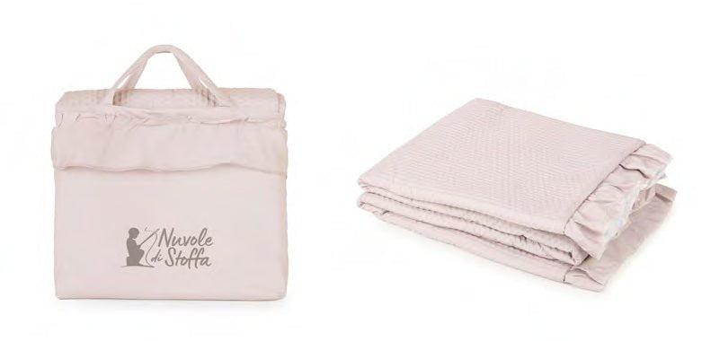 Trapuntino Boutis Tinta Unita con Borsa Matrimoniale Nuvole di Stoffa - Biancheria da sogno Pedata