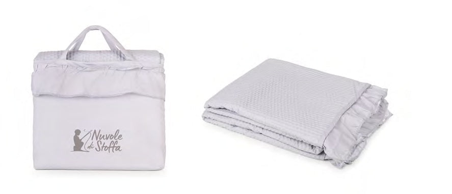 Trapuntino Boutis Tinta Unita con Borsa Matrimoniale Nuvole di Stoffa - Biancheria da sogno Pedata