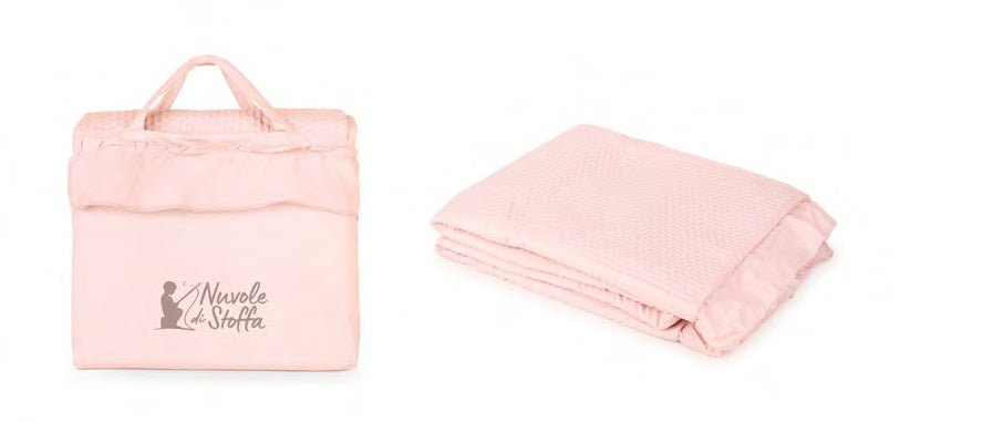 Trapuntino Boutis Tinta Unita con Borsa Matrimoniale Nuvole di Stoffa - Biancheria da sogno Pedata