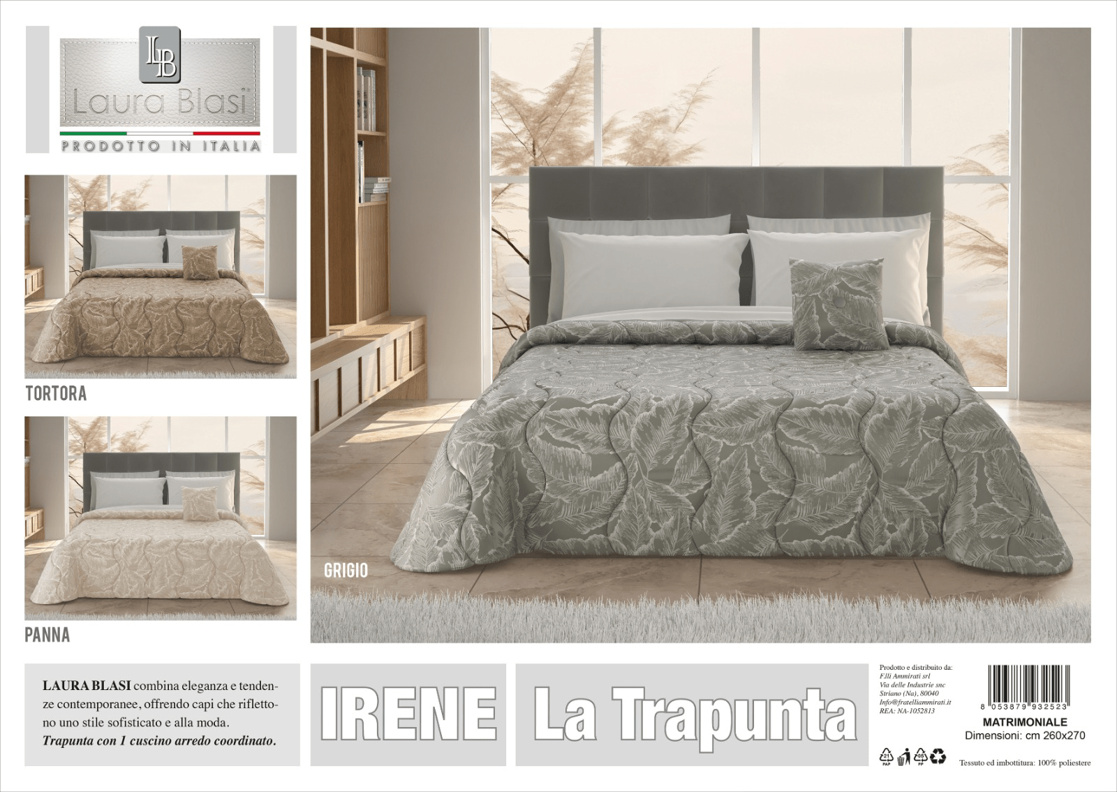 Trapuntino Matrimoniale Laura Blasi Irene - Biancheria da sogno Pedata