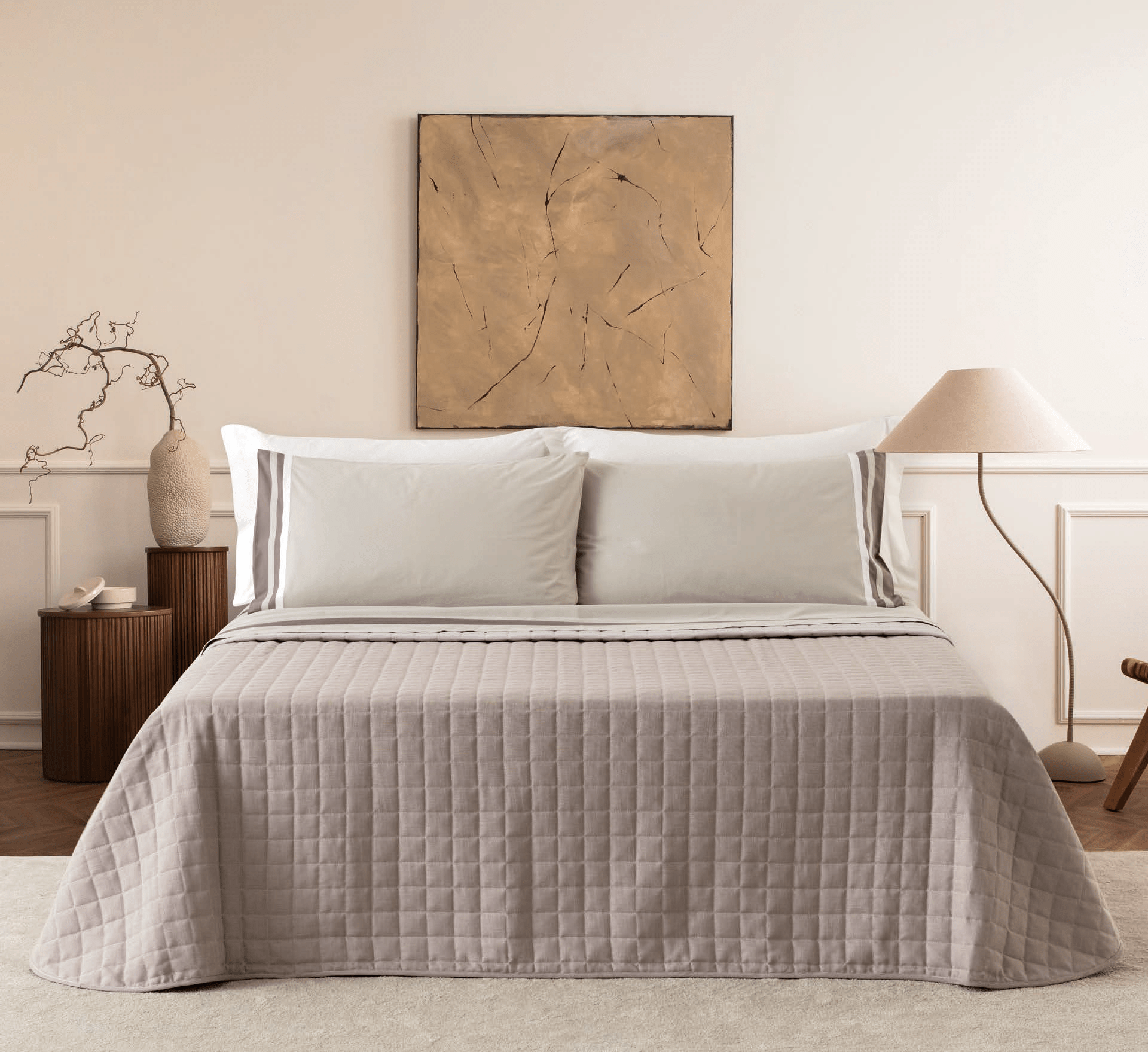 Trapuntino Misto Lino Linea Oro Blom Matrimoniale - Biancheria da sogno Pedata