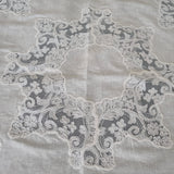 Tris Lino Francese e Pizzo Rebrodè I Maestri Del Ricamo Balza Bassa - Biancheria da sogno Pedata