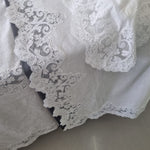 Tris Lino Francese e Pizzo Rebrodè I Maestri Del Ricamo Balza Bassa - Biancheria da sogno Pedata